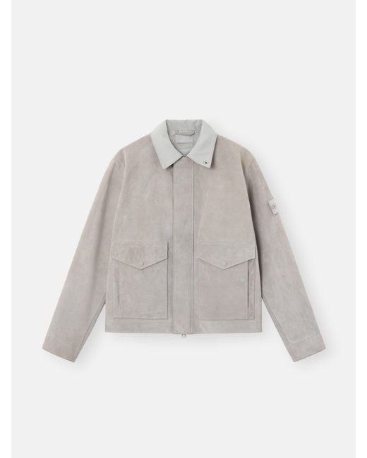Stone Island White 100002 Split Leather S. I. Ghost for men