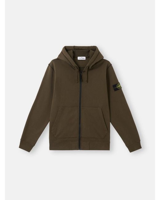 6100042 Organic Cotton Fleece di Stone Island in Green da Uomo