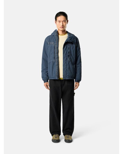 3100014 Organic Panama Cotton 'Old' Effect Stone Island de hombre de color Black