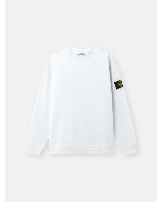 Stone Island White 6100057 Heavy Organic Cotton Jersey for men