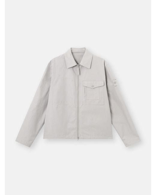 Stone Island White 1200011 All-Weather Cotton Canvas S. I. Ghost for men