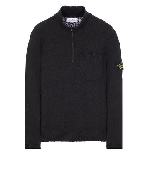 Stone Island Black Sweater Cotton, Linen for men