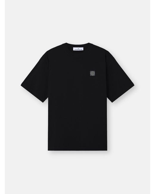 Stone Island Black 2100030 Combed Organic Cotton Jersey for men