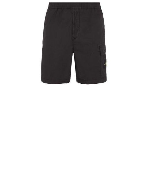 Stone Island Black Bermuda Shorts Cotton, Elastane for men