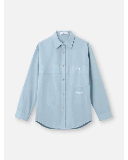 Stone Island Blue 1200029 Cotton Nylon Panama S. I. Marina for men