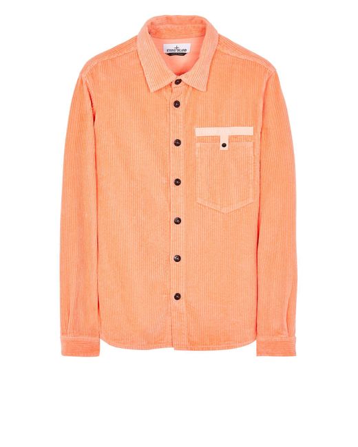 Stone Island Orange Over Shirt Cotton for men