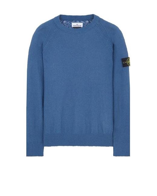 Stone Island Blue Sweater Cotton, Polyamide for men