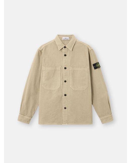 Stone Island 1200025 Organic Panama Cotton 'Old' Effect in Natural für Herren