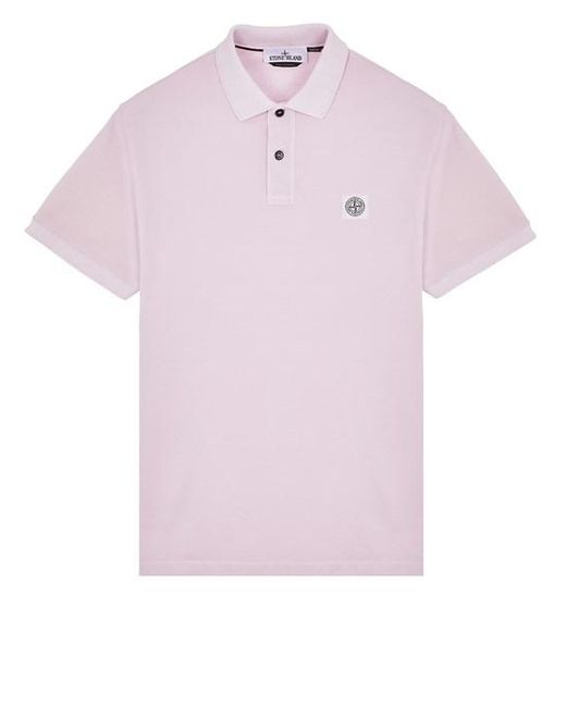 Stone Island Pink Polo Shirt Cotton for men