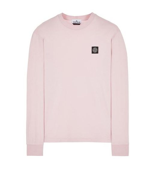 Stone Island Pink Long Sleeve T-shirt Cotton for men
