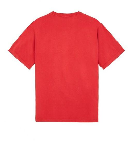 T-shirt a maniche corte cotone di Stone Island in Red da Uomo
