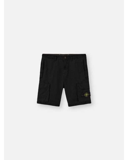 Stone Island Black L100019 Brushed Organic Cotton Canvas 'Old' Effect for men