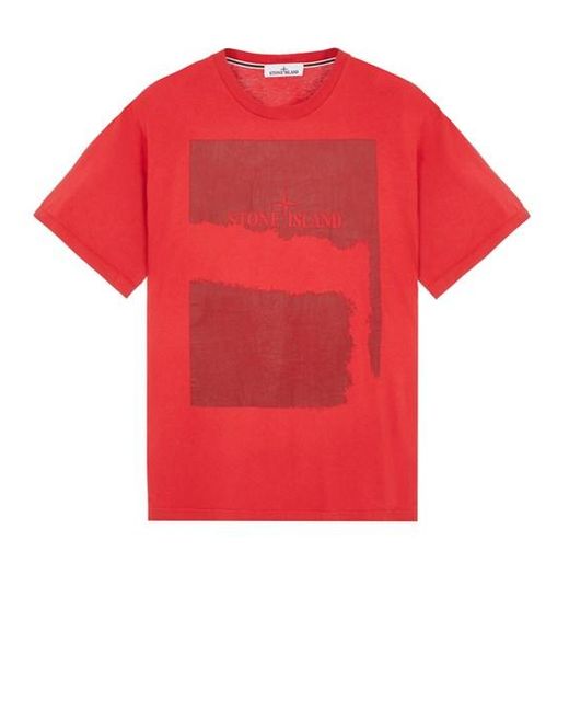 T-shirt a maniche corte cotone di Stone Island in Red da Uomo