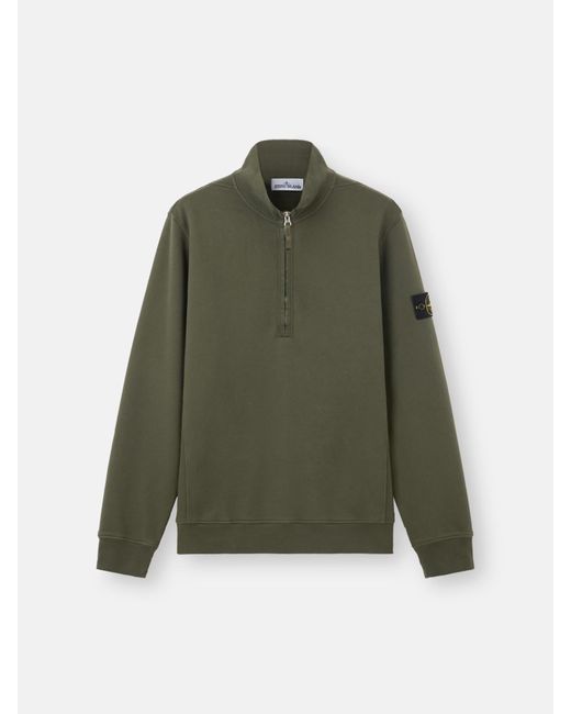 Stone Island Green 63420 Brushed Organic Cotton Fleece for men