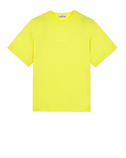 Stone Island Yellow Short Sleeve T-shirt Cotton for men