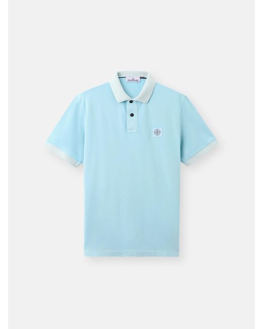 Stone Island Blue 22002Sc Cotton Piqué Pigment Dye for men