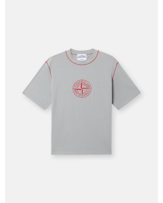 Stone Island Gray 2100001 Combed Organic Cotton Jersey for men