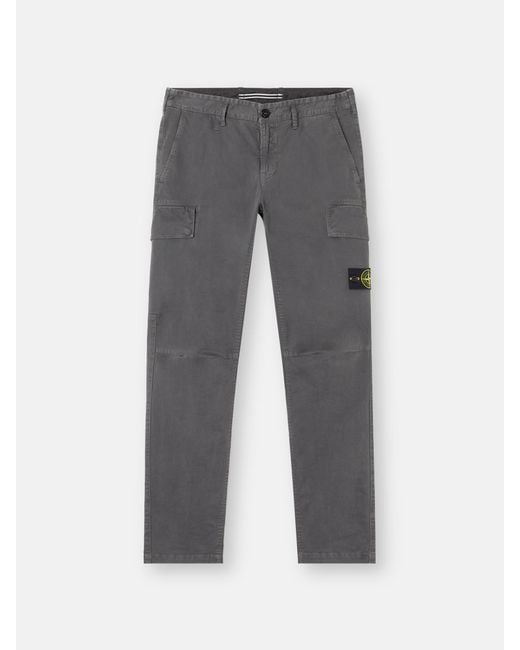Stone Island 3100306 Stretch Organic Broken Twill Cotton 'Old' Effect in Gray für Herren