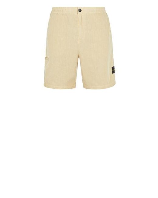 Stone Island Natural Bermuda Shorts Linen, Polyamide for men