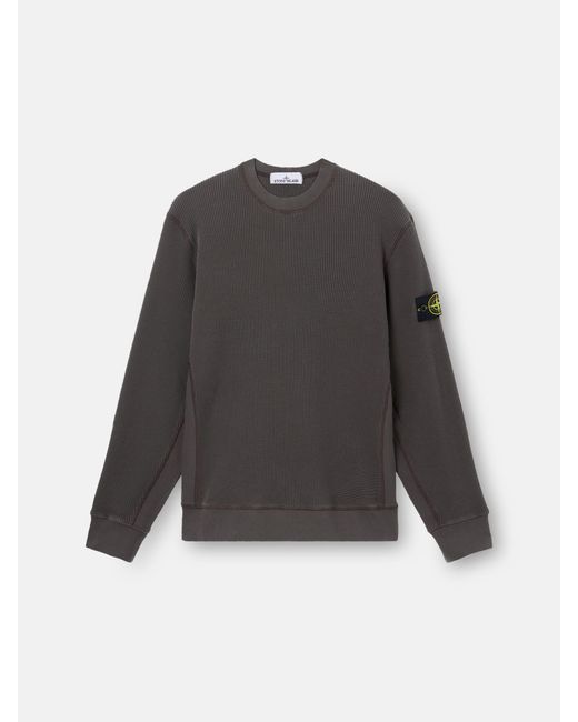 Stone Island Gray 6100008 Organic Cotton Waffle Fleece for men