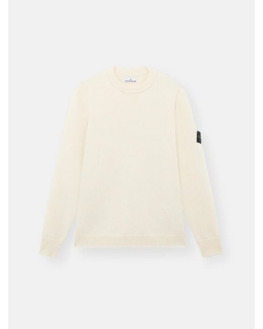 Stone Island White 508A3 Lambswool for men