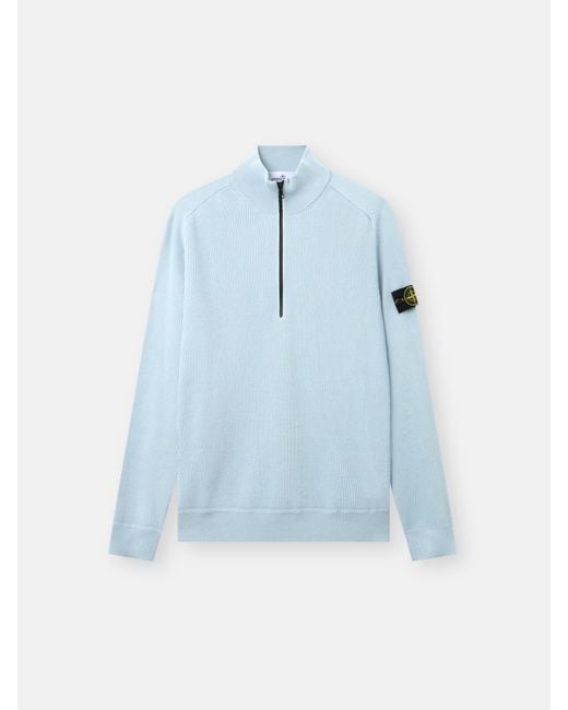 Stone Island Blue 5100124 Ribbed Soft Organic Cotton for men