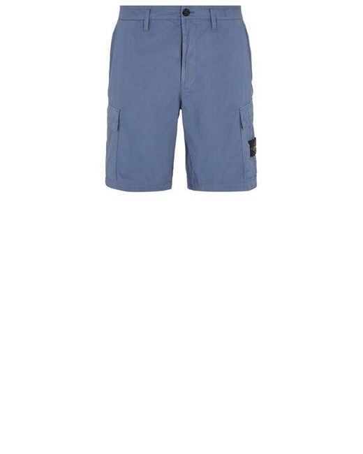 Stone Island Blue Bermuda Shorts Cotton, Elastane for men
