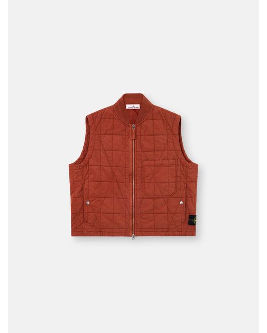 Stone Island Red G100001 Cotton Nylon Tela Quilted-Tc for men