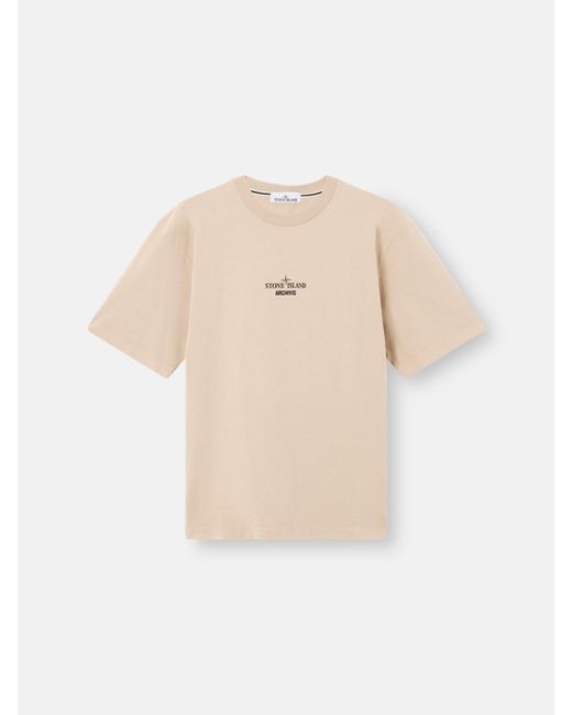 Stone Island White Archivio Graphic Cotton T-Shirt for men