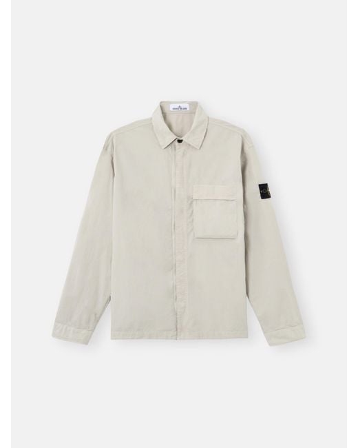 Stone Island White 1200032 Stretch Cotton Tela 'Paracadute' for men
