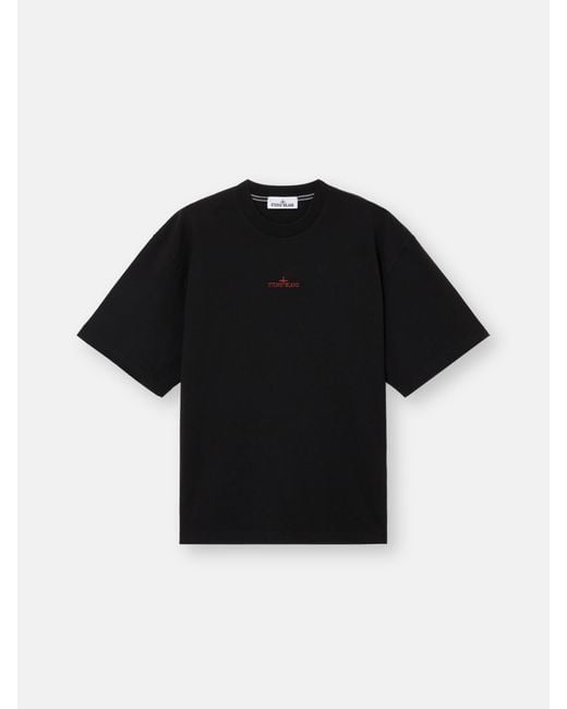 Stone Island Black 2100021 Combed Organic Cotton Jersey for men