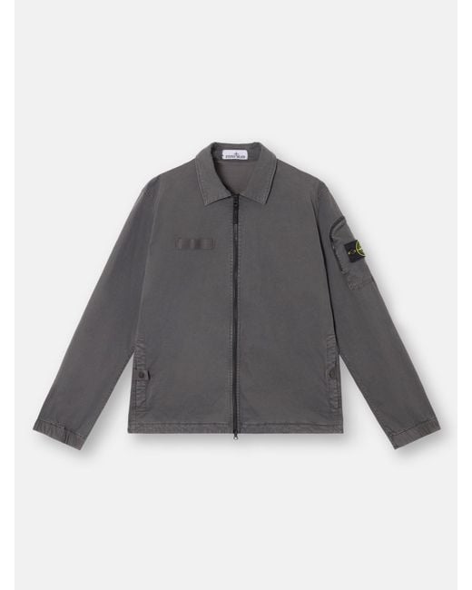Stone Island Gray 1200003 Organic Stretch Broken Twill Cotton 'Old' Effect for men