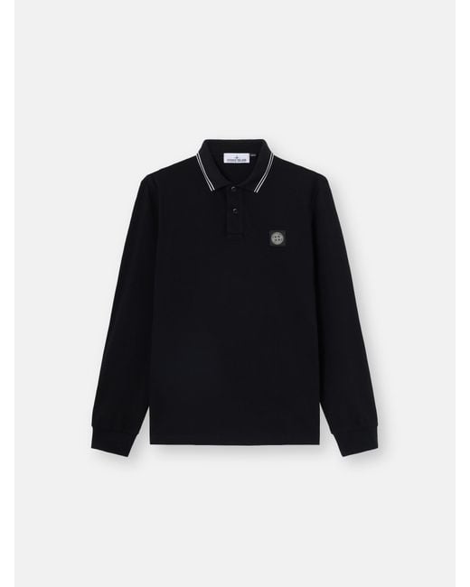 Stone Island Black 2Sl18 Stretch Organic Cotton Piqué for men