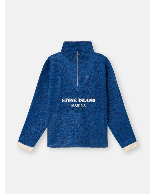 5100034 Cotton-Linen-Polyester With Rubberised Effect Marina Stone Island pour homme en coloris Blue