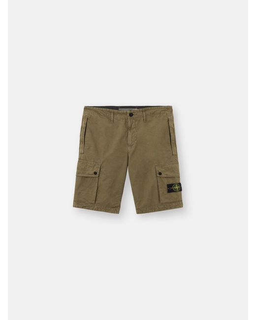 Stone Island Green L100019 Brushed Organic Cotton Canvas 'Old' Effect for men