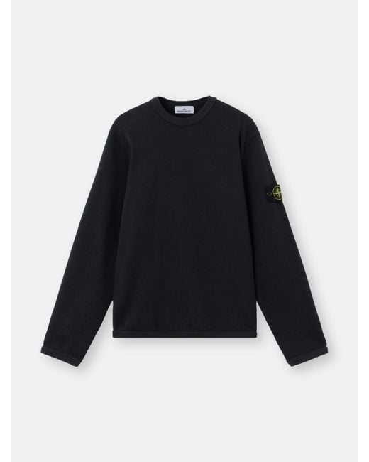 Stone Island Black 6100011 Mesh Stitch Organic Cotton Fleece for men