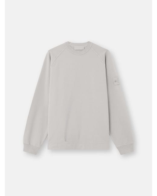 Stone Island White 6100064 Cotton Stretch Fleece S. I. Ghost for men