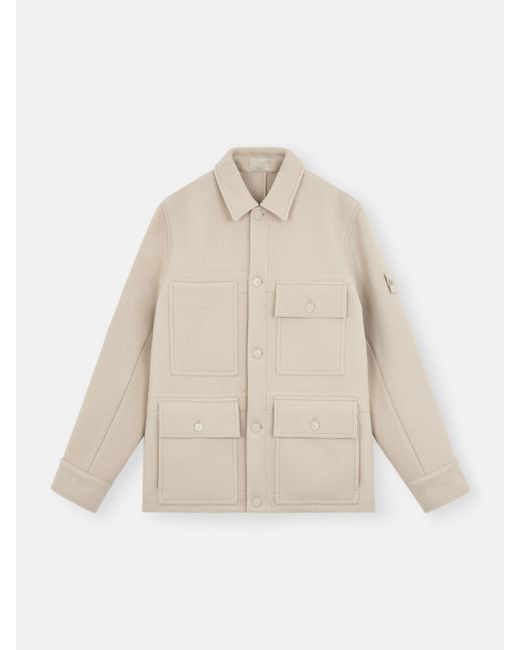 Stone Island Natural Heavy Wool-Cashmere Military Jacket for men