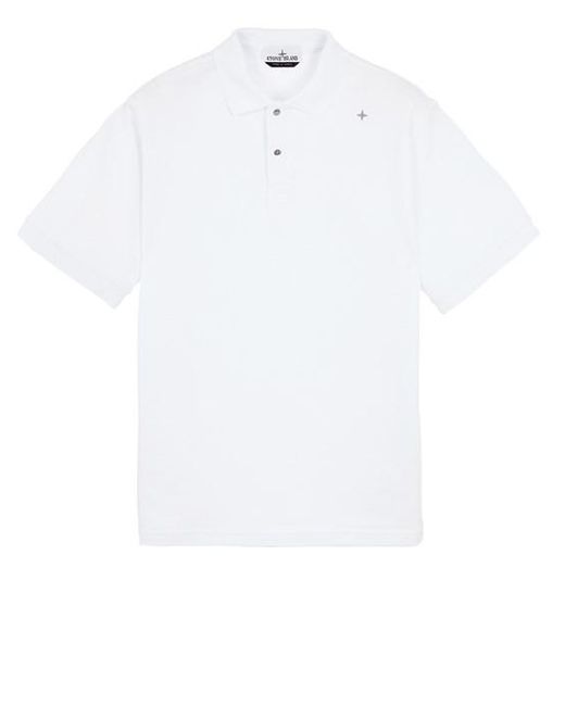 Stone Island White Polo Shirt Cotton for men