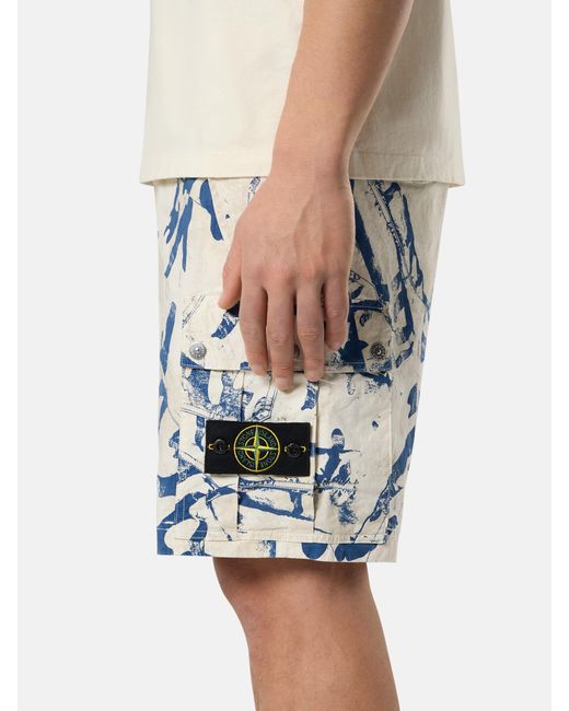 Stone Island White L100004 Scan Camo On Stretch Ripstop-Ovd for men