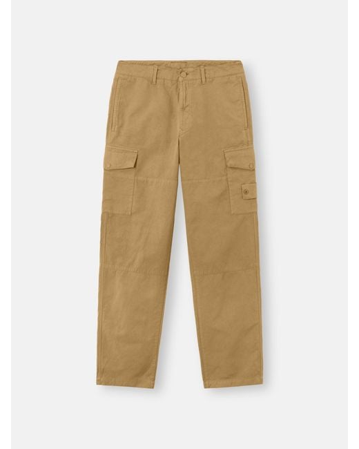 Stone Island Natural Linen And Cotton Cargo Pants for men