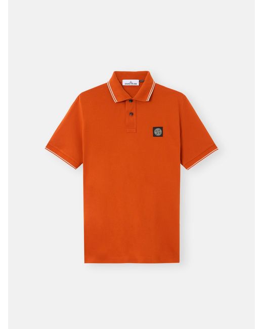 Stone Island Orange 2200010 Organic Cotton Piqué With Stretch for men