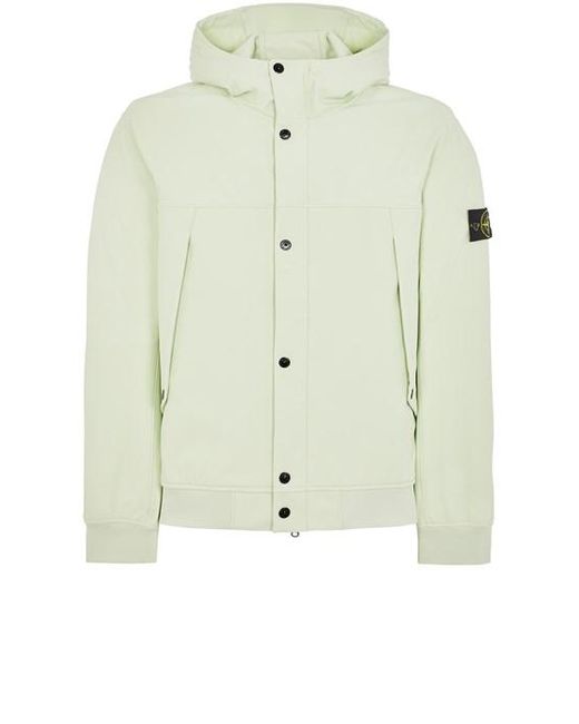 Stone Island White Lightweight Jacket Polyester, Elastane for men