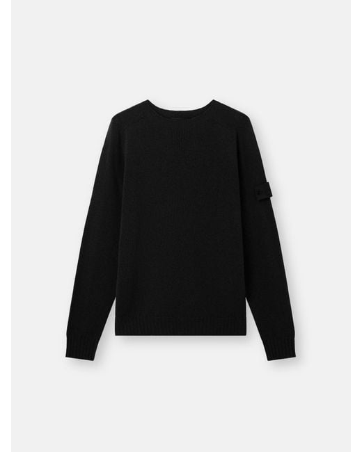 Stone Island Black 5100038 Cashmere S. I. Ghost for men