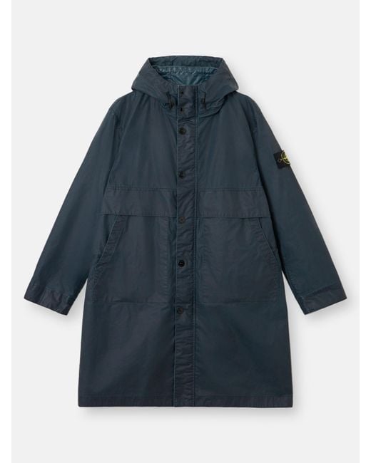 Stone Island Blue 7100002 Waxed Pigment Cotton Tela for men