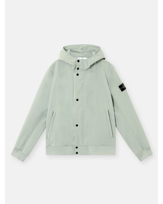 4100090 Light Soft Shell-R E. Dye Technology, Recycled Polyester Stone Island pour homme en coloris Green