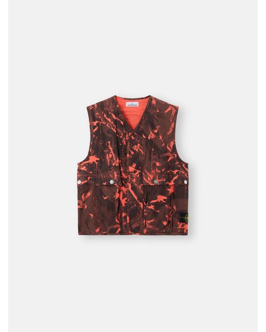 Stone Island Red G100010 Scan Camo On Stretch Ripstop-Ovd for men