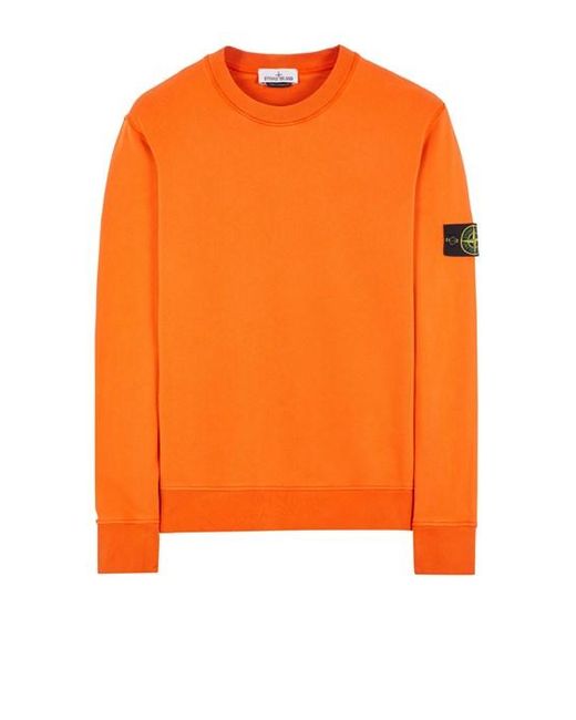 Stone Island Sweatshirt baumwolle in Orange für Herren