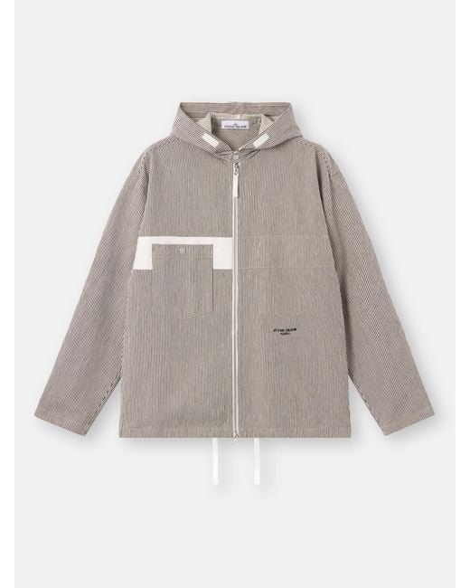 Stone Island White 1200030 Striped Cotton S. I. Marina for men