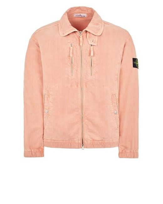 Stone Island Pink Lightweight Jacket Cotton, Lyocell for men